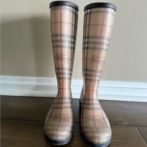 Burberry rain boots.